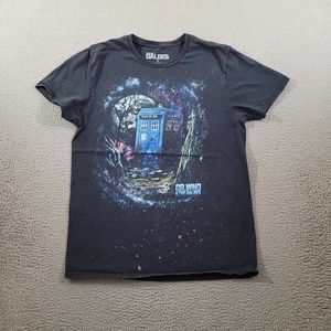 DR Who The Daleks Shirt Mens Medium Black Graphic Nerd Normcore Super Hero‎ Tee